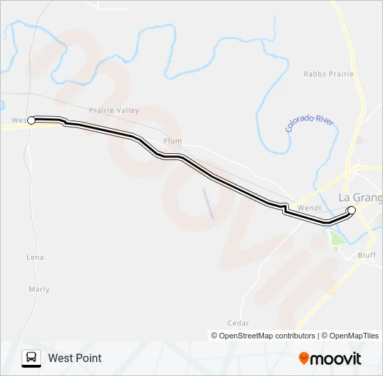 WEST POINT - LA GRANGE Bus Line Map