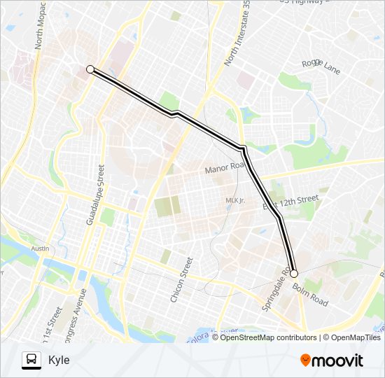 DRIPPING SPRINGS - KYLE bus Line Map