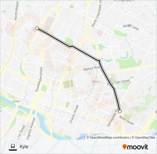DRIPPING SPRINGS - KYLE Bus Line Map