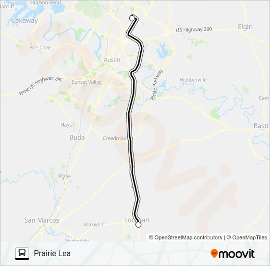 PRAIRIE LEA -  LOCKHART Bus Line Map