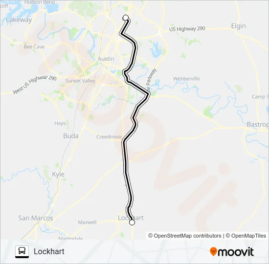 PRAIRIE LEA -  LOCKHART Bus Line Map