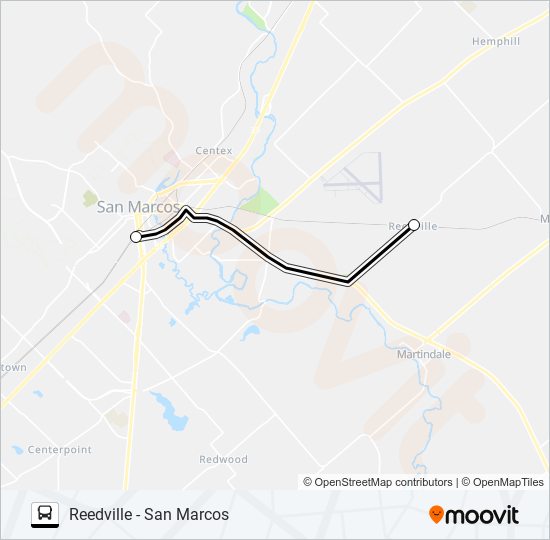 REEDVILLE -  SAN MARCOS bus Line Map