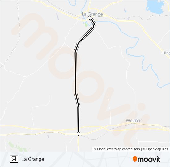 SCHULENBURG - LA GRANGE bus Line Map