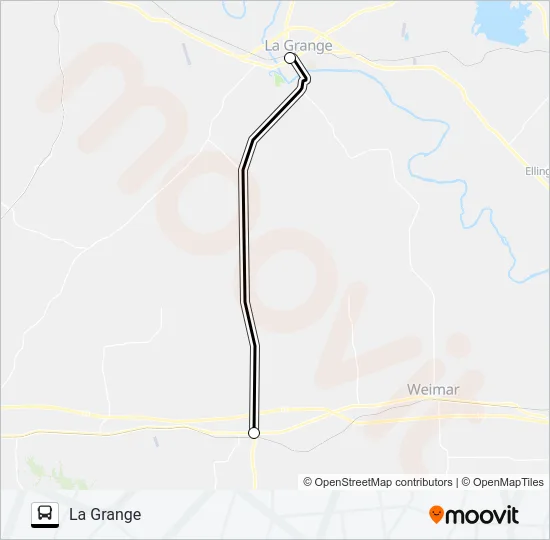 SCHULENBURG - LA GRANGE Bus Line Map