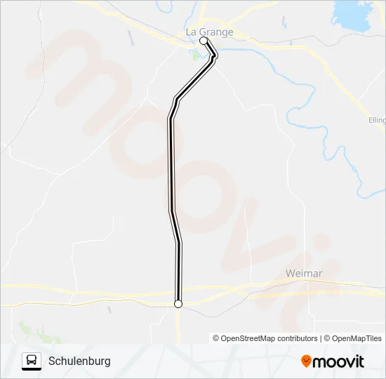 SCHULENBURG - LA GRANGE Bus Line Map