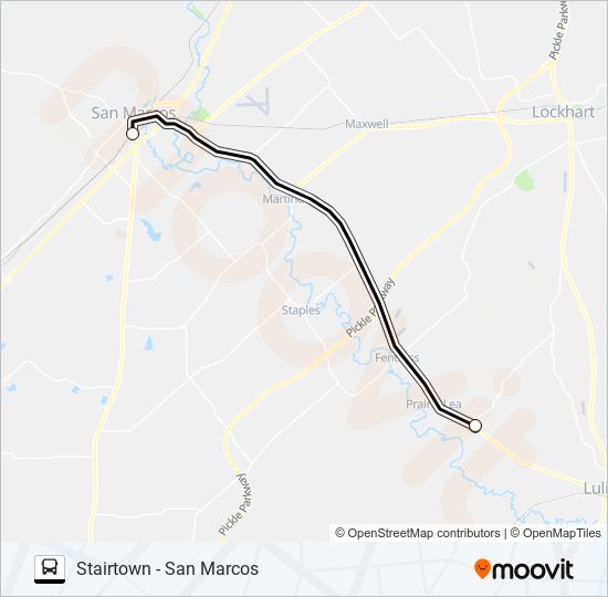 Mapa de STAIRTOWN -  SAN MARCOS de autobús