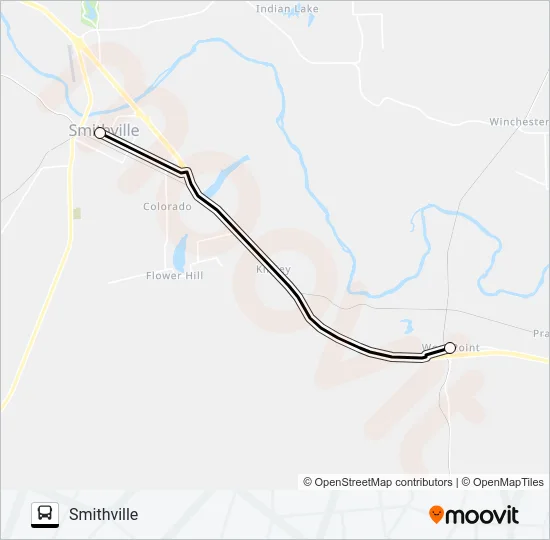 WEST POINT - SMITHVILLE Bus Line Map