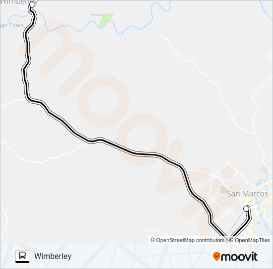WIMBERLEY - SAN  MARCOS Bus Line Map