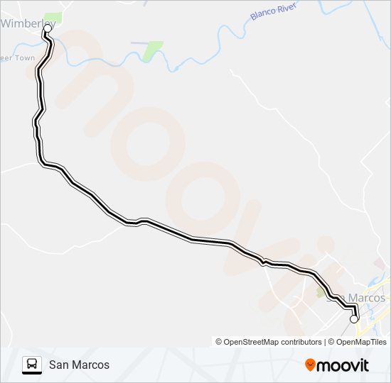 Mapa de WIMBERLEY - SAN  MARCOS de autobús