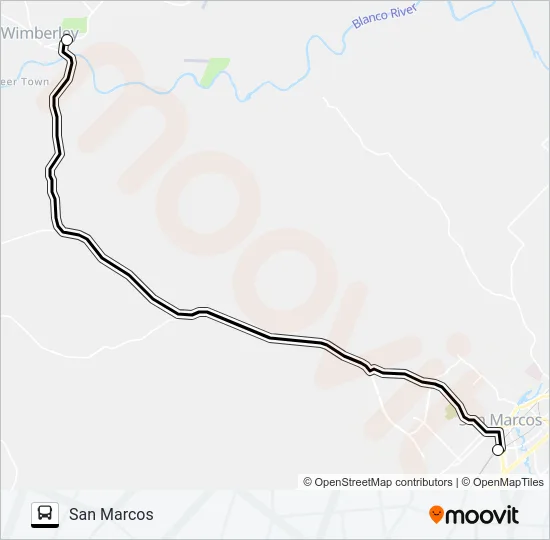 WIMBERLEY - SAN  MARCOS Bus Line Map