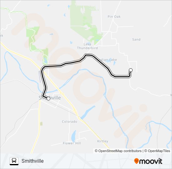 CENTER UNION - SMITHVILLE bus Line Map