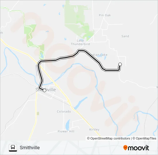 CENTER UNION - SMITHVILLE Bus Line Map