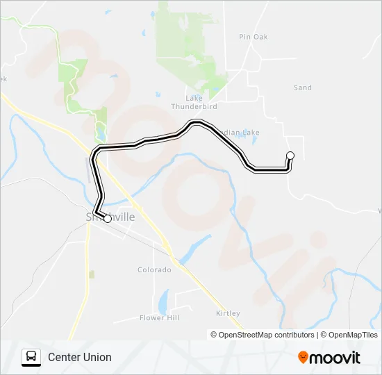 CENTER UNION - SMITHVILLE Bus Line Map