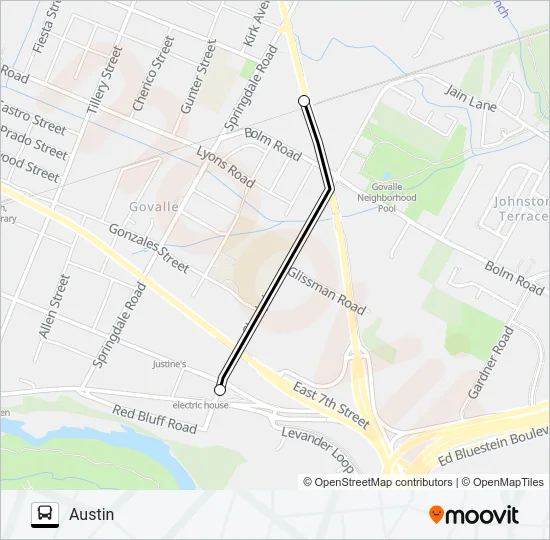 DRIPPING SPRINGS - AUSTIN Bus Line Map