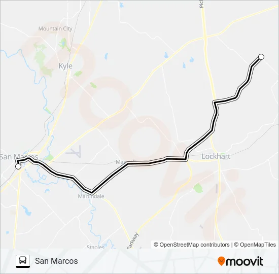 LYTTON SPRINGS - SAN MARCOS Bus Line Map