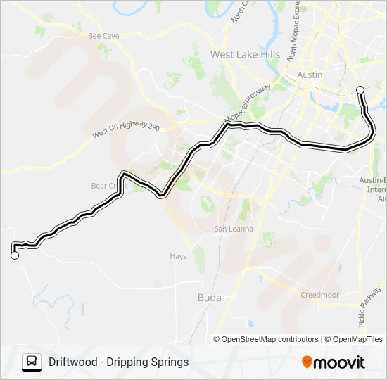 DRIFTWOOD  - DRIPPING SPRINGS Bus Line Map