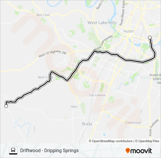 DRIFTWOOD  - DRIPPING SPRINGS Bus Line Map