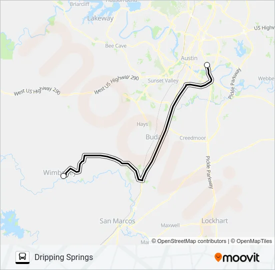 DRIPPING SPRINGS  - WIMBERLEY Bus Line Map