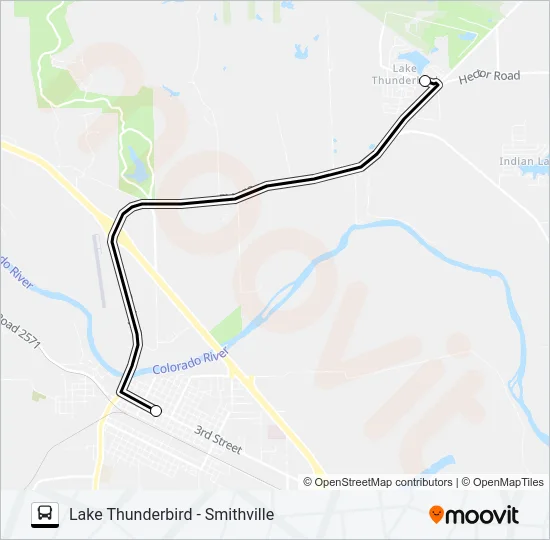 LAKE THUNDERBIRD - SMITHVILLE Bus Line Map