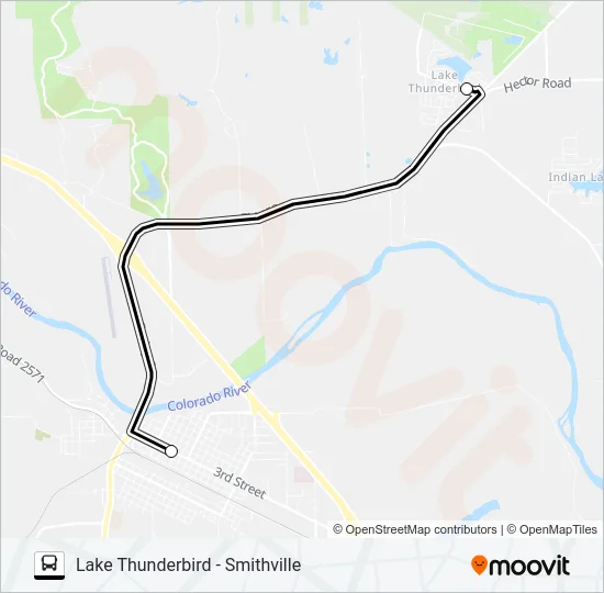 LAKE THUNDERBIRD - SMITHVILLE Bus Line Map