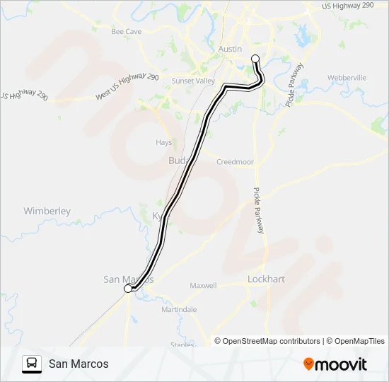 DRIPPING SPRINGS  - SAN MARCOS Bus Line Map