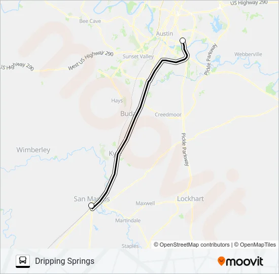 DRIPPING SPRINGS  - SAN MARCOS Bus Line Map