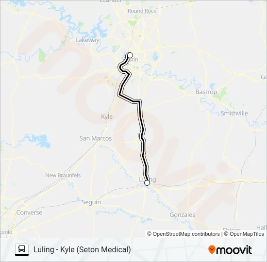 LULING - KYLE  (SETON MEDICAL) Bus Line Map