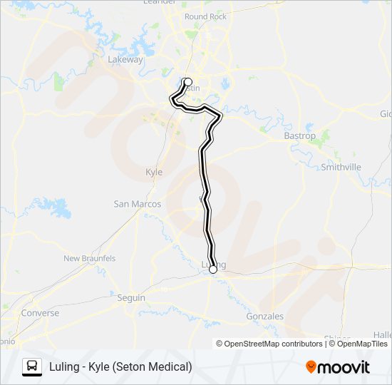 LULING - KYLE  (SETON MEDICAL) Bus Line Map