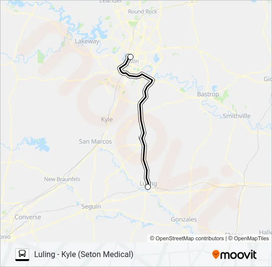 LULING - KYLE  (SETON MEDICAL) Bus Line Map