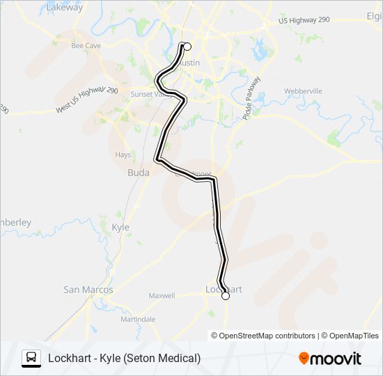 LOCKHART - KYLE  (SETON MEDICAL) bus Line Map