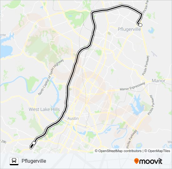 Mapa de PFLUGERVILLE - COMMUNITY  CENTER de autobús