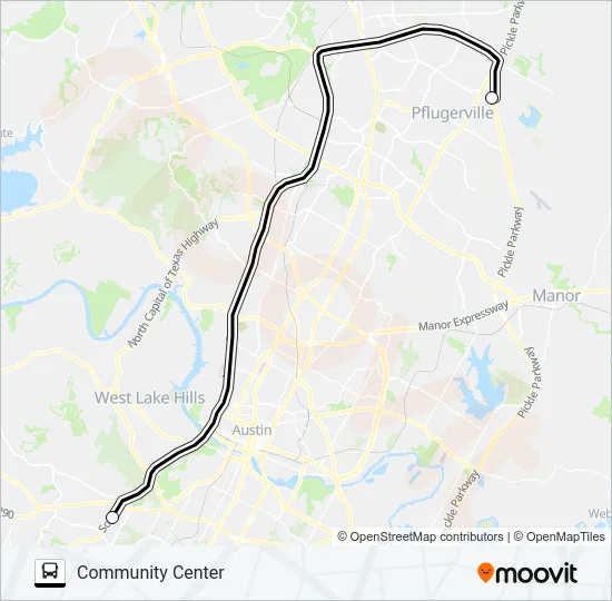 PFLUGERVILLE - COMMUNITY  CENTER Bus Line Map