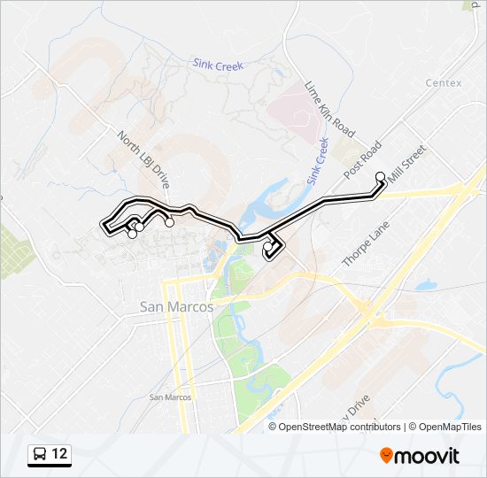 Mapa de 12 de autobús