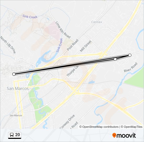 20 bus Line Map