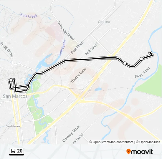 20 Bus Line Map