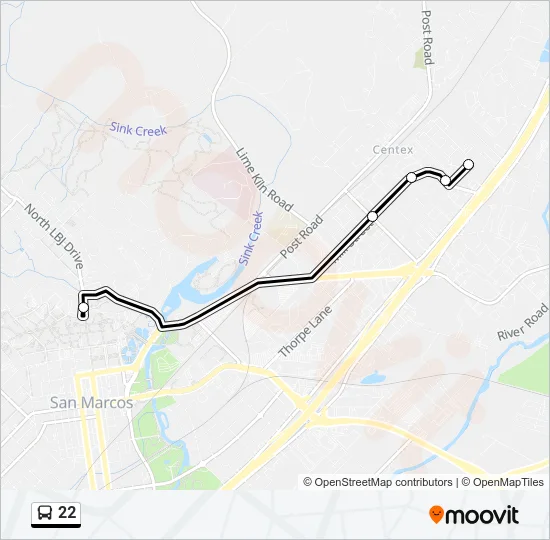 22 Bus Line Map