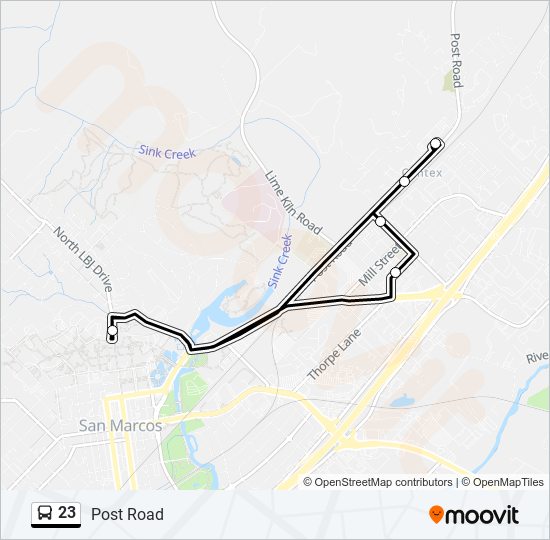 23 bus Line Map