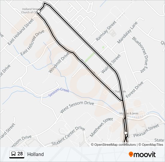 28 bus Line Map