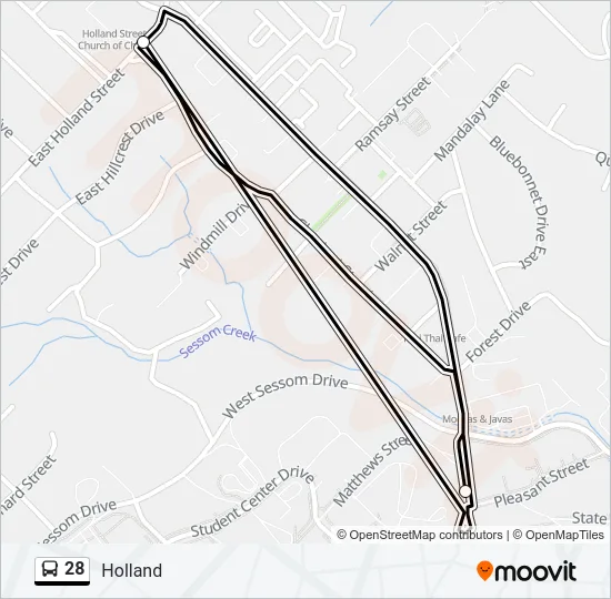 28 Bus Line Map