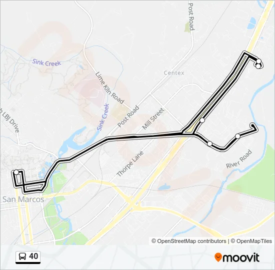 40 Bus Line Map