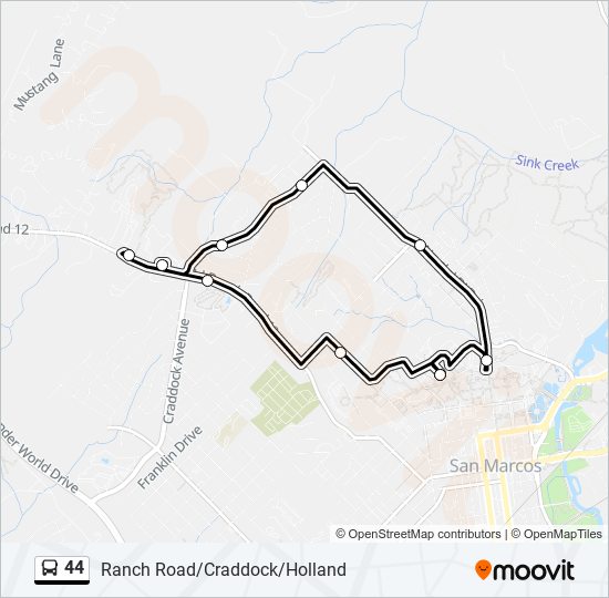 Mapa de 44 de autobús