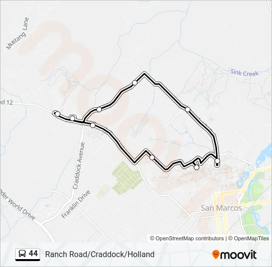 44 Bus Line Map