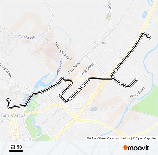 50 bus Line Map