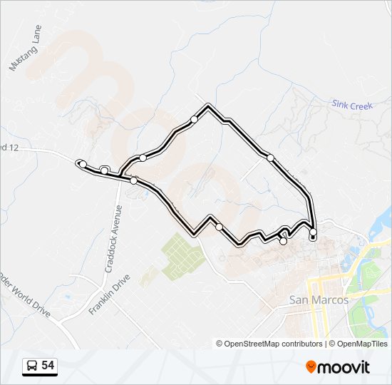 Mapa de 54 de autobús