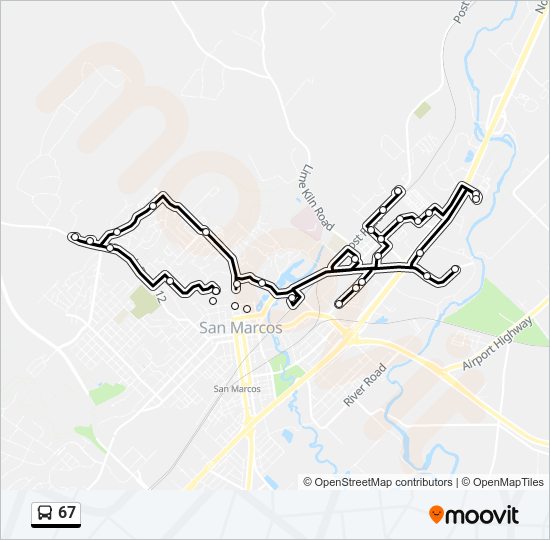 Mapa de 67 de autobús