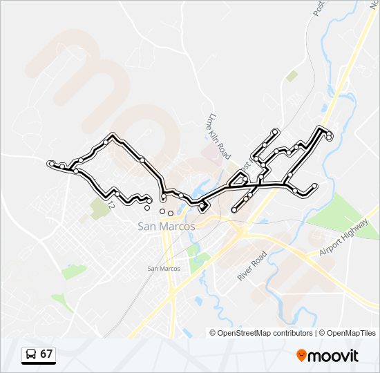 67 bus Line Map