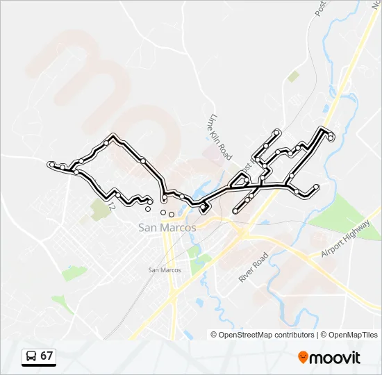 67 Bus Line Map