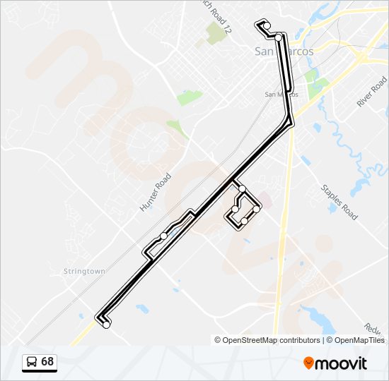 Mapa de 68 de autobús