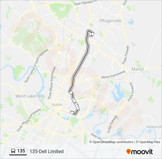 135 Bus Line Map