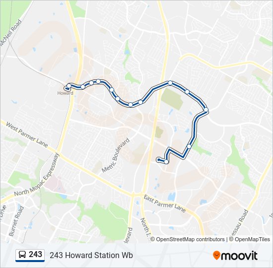 243 bus Line Map